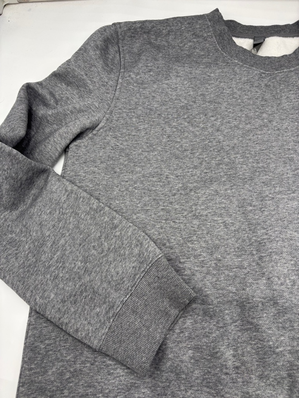 SKIMS Lounge Fleece Sweatshirt in Dark Heather Grey - Picture 3 of 7